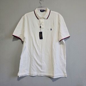 Polo by Ralph Lauren White Mesh Polo Shirt Size L